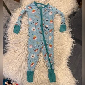 Little Sleepies Blue Kids One Piece with Sushi Prints